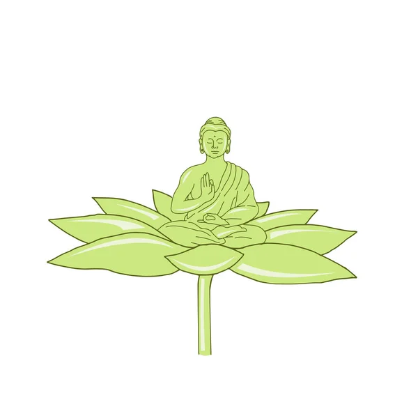 Dibujo Ilustración Estilo Boceto Gautama Buddha Siddhartha Gautama Shakyamuni Buddha — Vector de stock