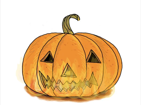 Illustration Graphics Showing Drawing Jack Lantern Carved Pumpkin Lantern Associated — Stock Photo, Image