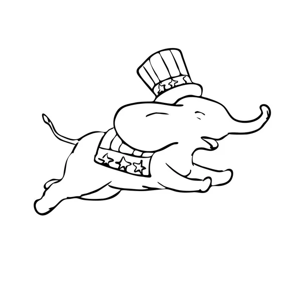 Gráficos Ilustrativos Que Muestran Dibujo Una Mascota Elefante Con Estrellas — Vector de stock