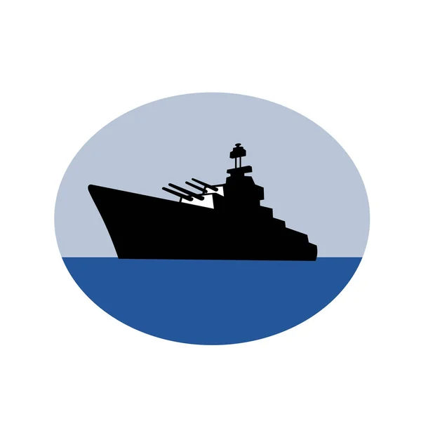 Ilustração Estilo Retrô Navio Guerra Destroyer Americano Segunda Guerra Mundial — Vetor de Stock
