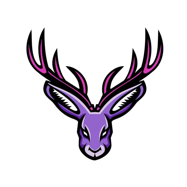 Ícone Mascote Ilustração Cabeça Chacalope Animal Mítico Folclore Norte Americano — Vetor de Stock