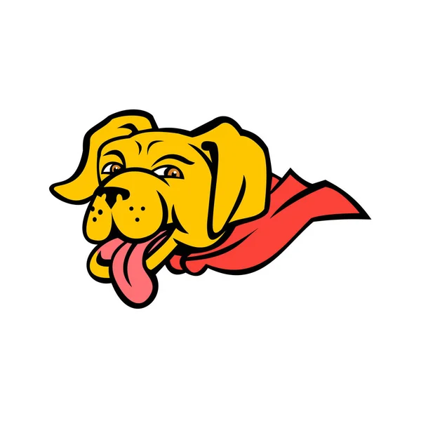 Sports Mascot Icon Illustration Head Super Yellow Labrador Retriever Dog — Stock Vector