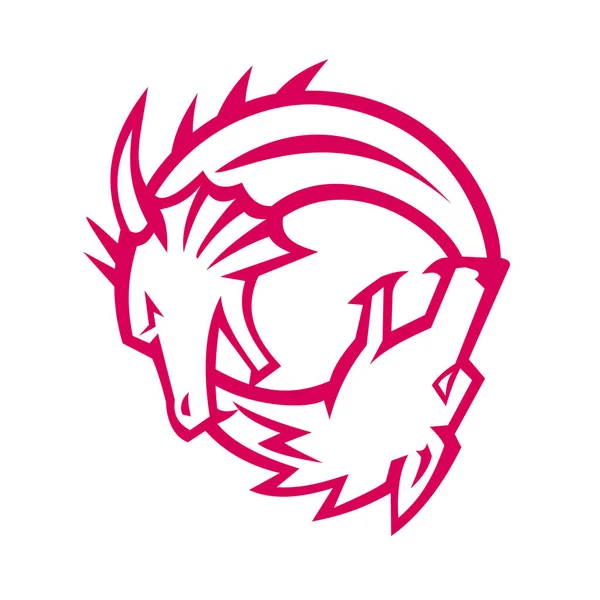 Icono Estilo Retro Ilustración Dragón Lobo Yin Yang Símbolo Posición — Vector de stock