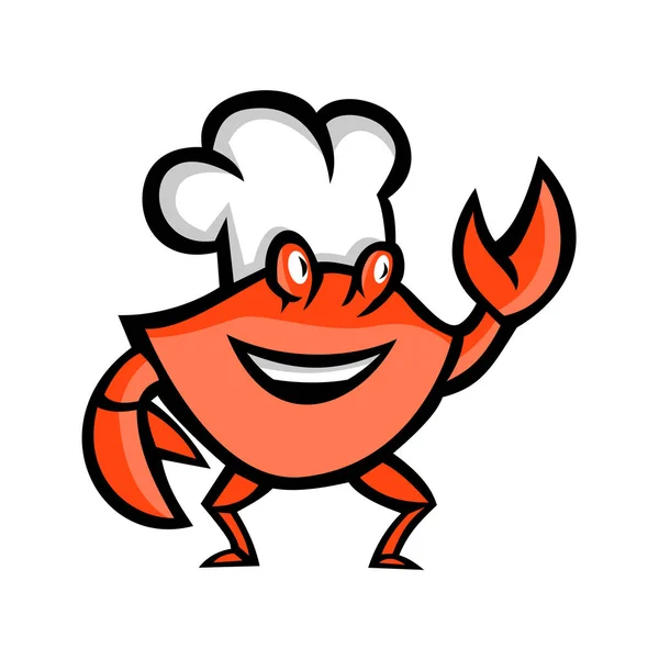 Cajun Crab Chef Mascote — Vetor de Stock
