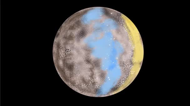 애니메이션 그래픽 해왕성의 수채화를 보여주는 1080 고화질에서 화면에 태양계에서 번째와 — 비디오