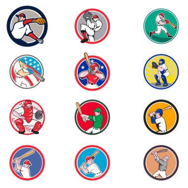 Karikatür Beyzbol Simge Koleksiyonu