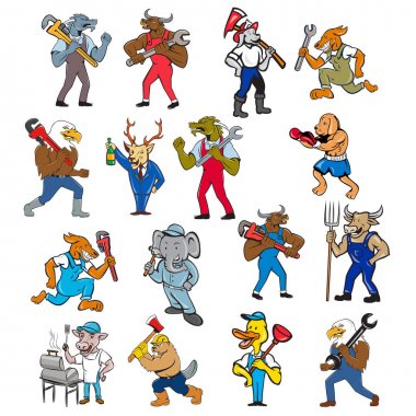 Hayvan İşçisi Esnaf Maskot Seti