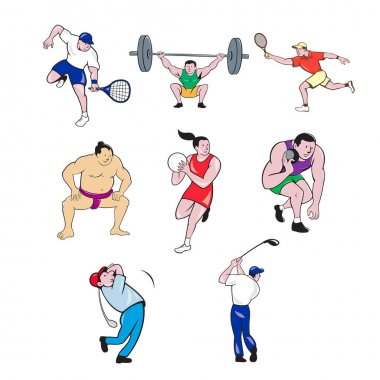 Spor Maskot Karikatür Seti