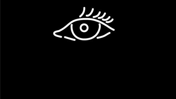 Animação Movimento Gráficos Monolina Desenho Olho Chorando Lágrimas Piscando Branco — Vídeo de Stock
