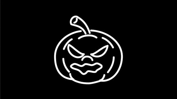 Animación Gráficos Movimiento Dibujo Monolino Una Calabaza Halloween Jack Lantern — Vídeos de Stock