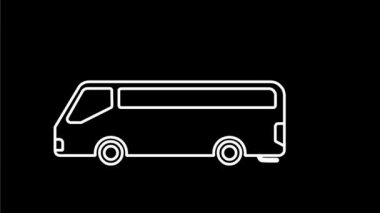 Turist Otobüs Duman Belching Monoline 2d Animasyon