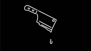 Kasap Bıçağı Kan Damlama Monoline 2d Animasyon