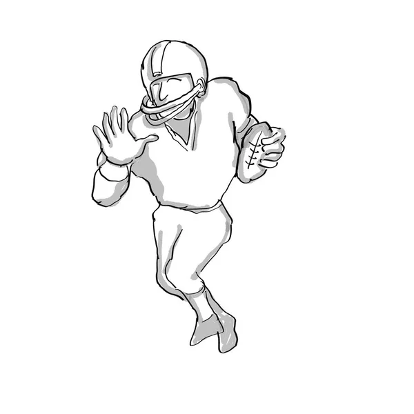 American Football Player Cartoon Black and White