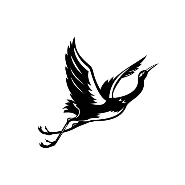 Retro Stil Illustration Vit Faced Heron Egretta Novaehollandiae Den Vita — Stock vektor