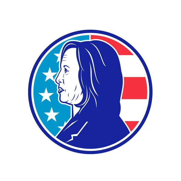 Ago 2020 Auckland Nova Zelândia Ilustração Retrô Senador Americano Kamala — Vetor de Stock