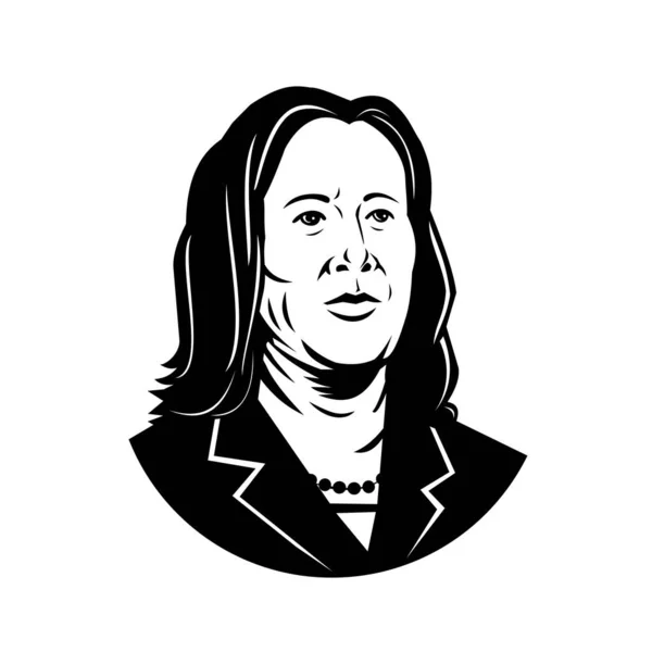 2017 Akuckland New Zealand Retro Style Illustration American Senator Kamala — 스톡 벡터