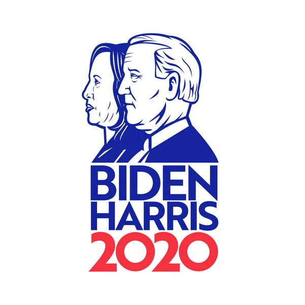 Demokrat Joe Biden Kamala Harris Başkanlık Seçimi 2020 Retro — Stok Vektör