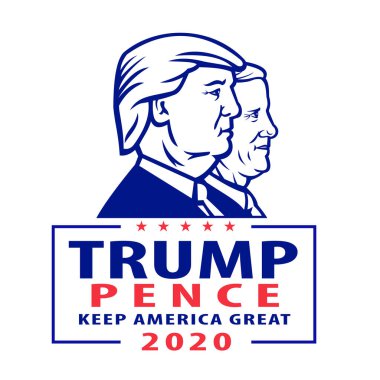 18 Ağustos 2020, AUCKLAND, NEW ZEALAND: ABD başkan yardımcısı ve cumhurbaşkanı seçimleri için cumhurbaşkanı yardımcısı Donald Trump ve Mike Pence 'in sözleri Trump Pence 2020 Keep America Great Great.