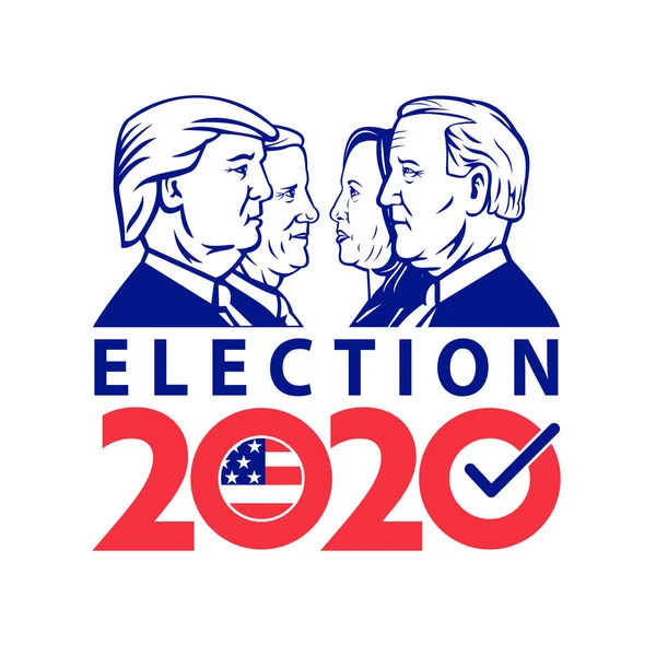 Aug 2020 Auckland Neuseeland Illustration Der Amerikanischen Präsidentschaftswahlen 2020 Mit — Stockvektor