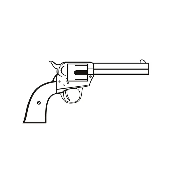 Illustrazione Matita Revolver Singola Azione Puledro Pistola Ruota Una Pistola — Vettoriale Stock