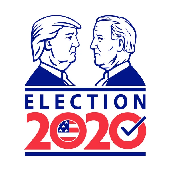 Aug 2020 Auckland New Zealand Illustration American Presidential Election 2020 — Stock Vector