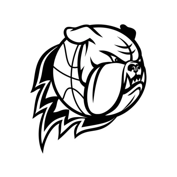 Sport Mascotte Illustratie Van Het Hoofd Van Een Engels Bulldog — Stockvector