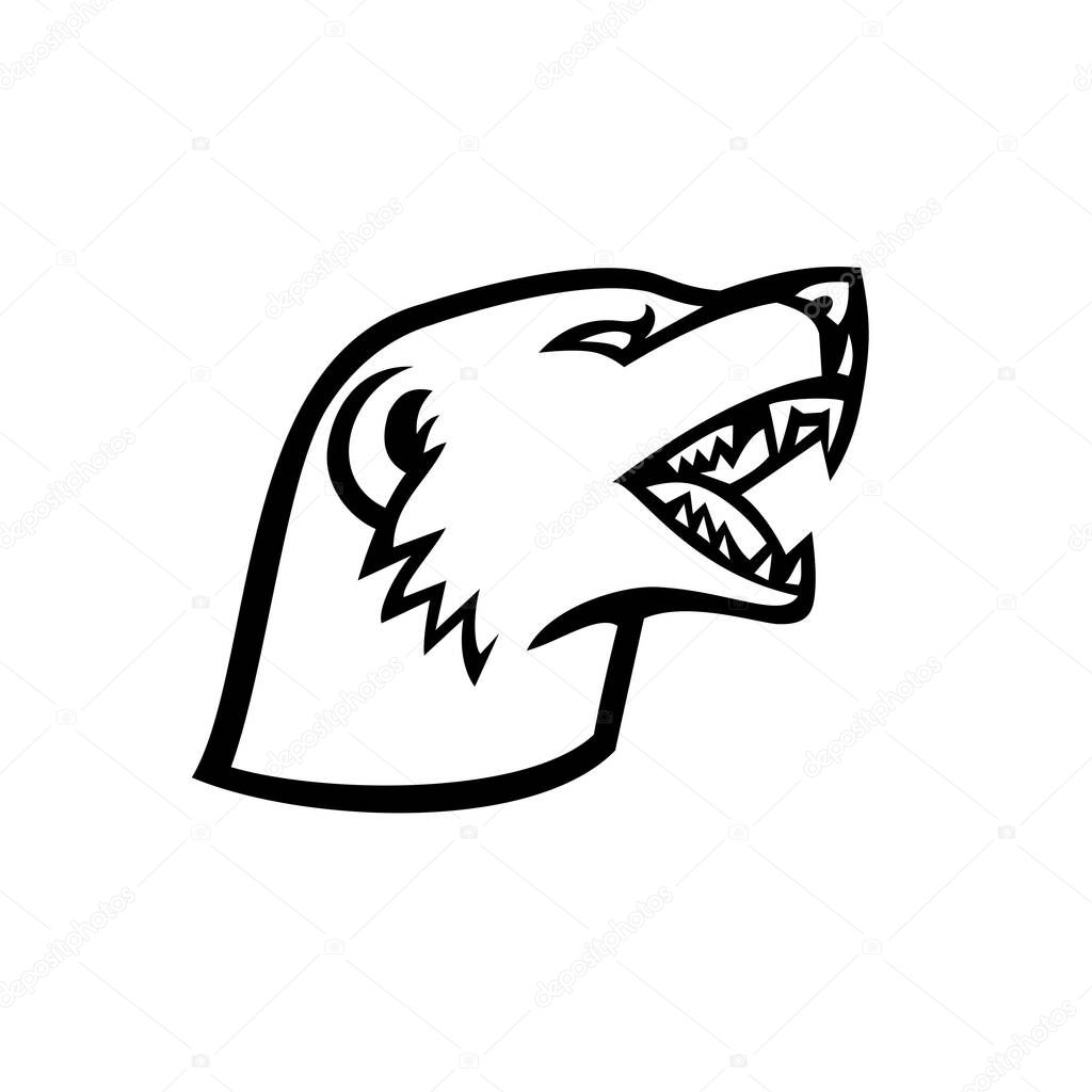 Mascota ilustración de la cabeza de una mangosta esbelta agresiva