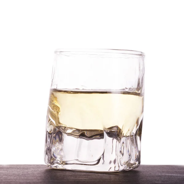 Whisky Schot Witte Achtergrond Vierkant Plaatje — Stockfoto