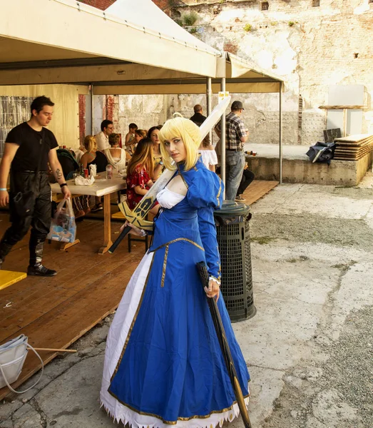 2018 Juni Casale Monferrato Italië Mensen Masker Voor Evenement Casale — Stockfoto