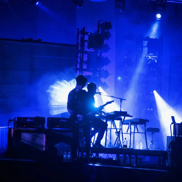 11 Temmuz 2018: İskoç post rock grubu Mogwai Castello Visconteo Pavia, İtalya, Iride Fraschini Festivali için