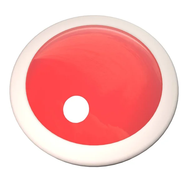 Empty Button White Background Rendering — Stock Photo, Image