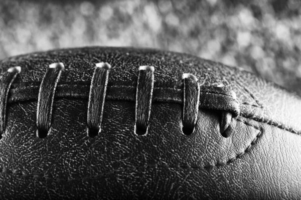 Leather football in close up — Stock Photo, Image