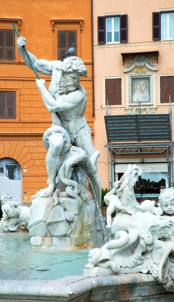 Piazza Navona Daki Çeşme Roma Dikey Görüntü — Stok fotoğraf