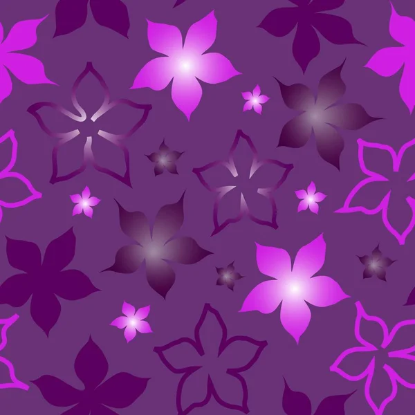 Fondo Pantalla Sin Costuras Con Flores Violetas — Vector de stock