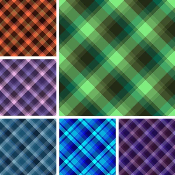 Collection Plaid Seamless Vector Patterns Royalty Free Stock Illustrations