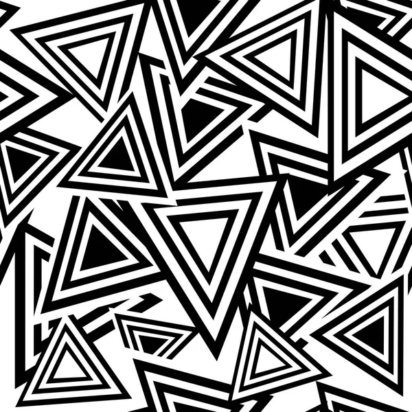 レトロな黒と白のシームレスな三角形の背景 — ストックベクタ