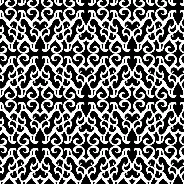 シームレスな黒と白の飾りパターン ベクトル — ストックベクタ