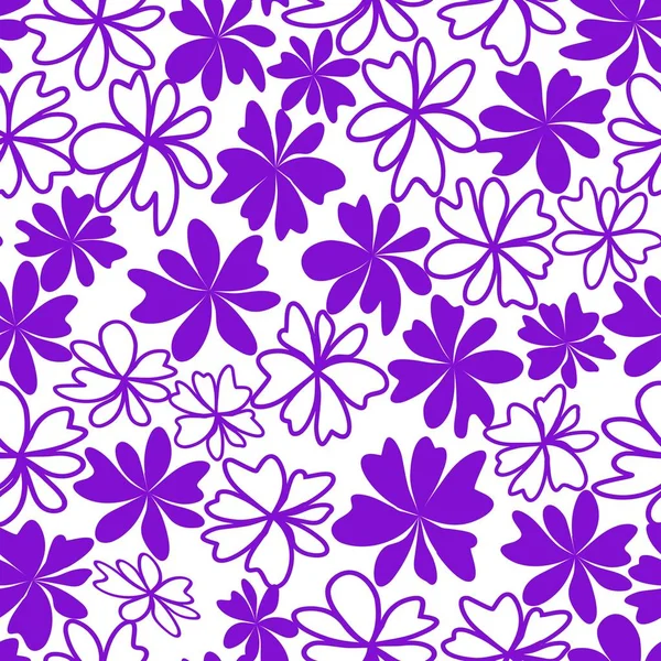 Violet Herhalende Bloem Witte Achtergrond — Stockvector