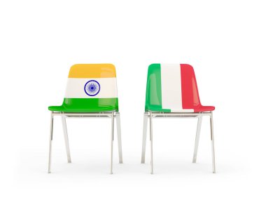 Hindistan ve İtalya Bayraklı iki sandalye