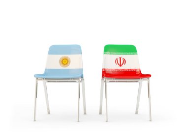 Arjantin ve iran Bayraklı iki sandalye