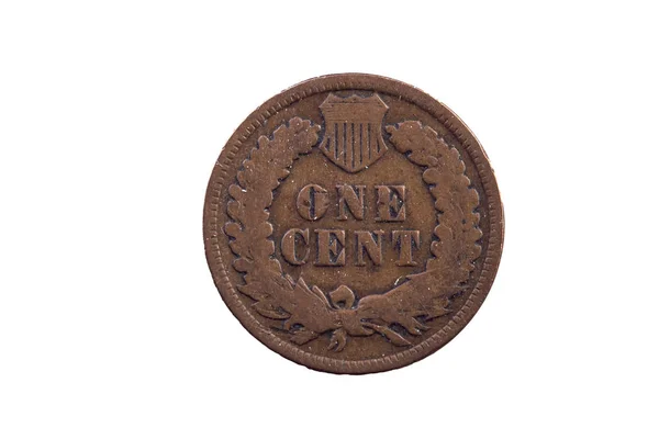 Spojené Státy Penny Jeden Cent Mince Roku 1907 Bílém Pozadí — Stock fotografie