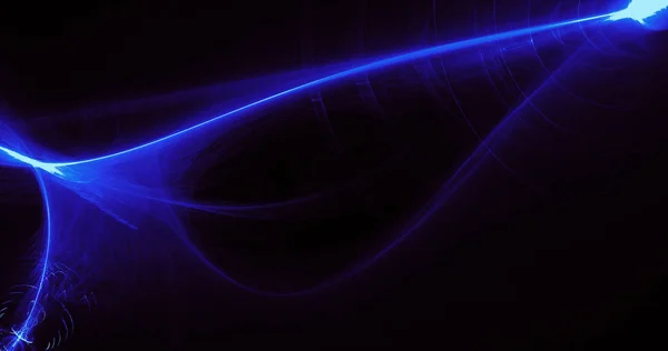 Design Abstrato Linhas Azuis Curvas Partículas Fundo Escuro — Fotografia de Stock