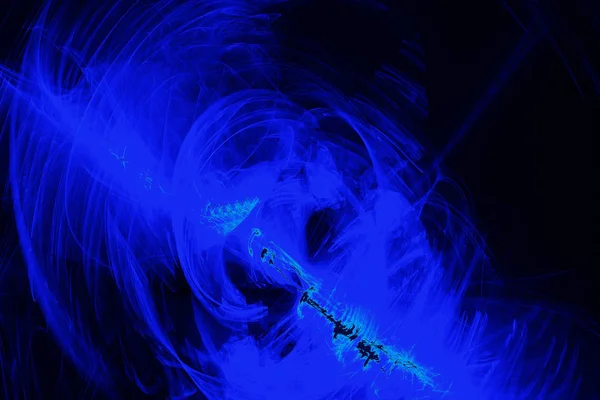 Design Abstrato Linhas Azuis Curvas Partículas Fundo Escuro — Fotografia de Stock