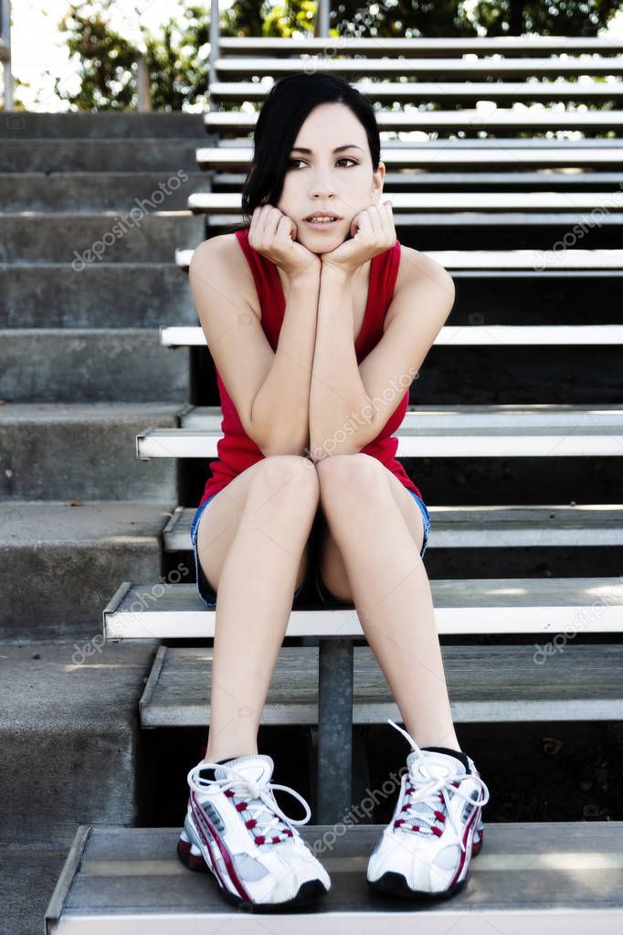 wallpapers Pretty Latina Teen attractive latina teen woman sitting on