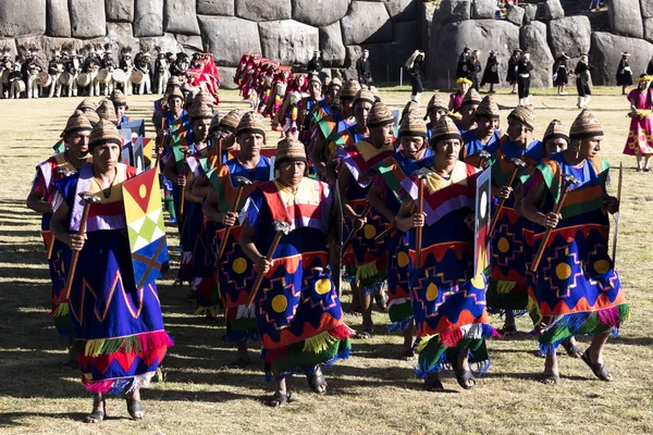Cérémonie Inti Raymi Pérou Amérique du Sud Costumes Inca — Photo