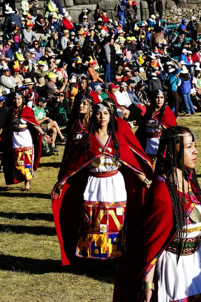 Inti Raymi Ceremony Peru South America Inca Costumes — Stock Photo, Image