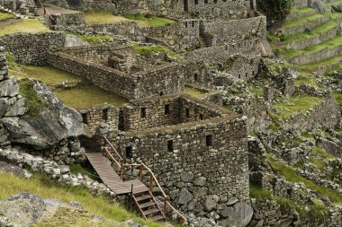 Machu Picchu İnka Kaya Duvar Kalıntıları Ve Teraslar