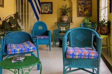 Havana, Küba - 10 Şubat 2018: Havana'da bir koloni tarzı içinin