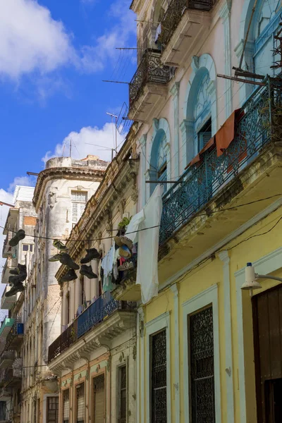 Streetscape Της Παλιά Αβάνα Κατοικημένη Περιοχή — Φωτογραφία Αρχείου