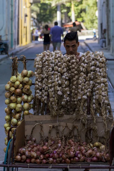 Havana Cuba Fevereiro 2018 Cidade Havana Com Vendedores Rua Pessoas — Fotografia de Stock